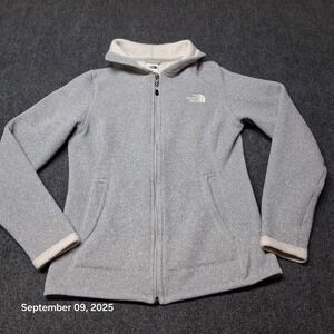 The North Face Womens Small Gray Fleece Full‎ Zip Lightweight Jacket Banderitas